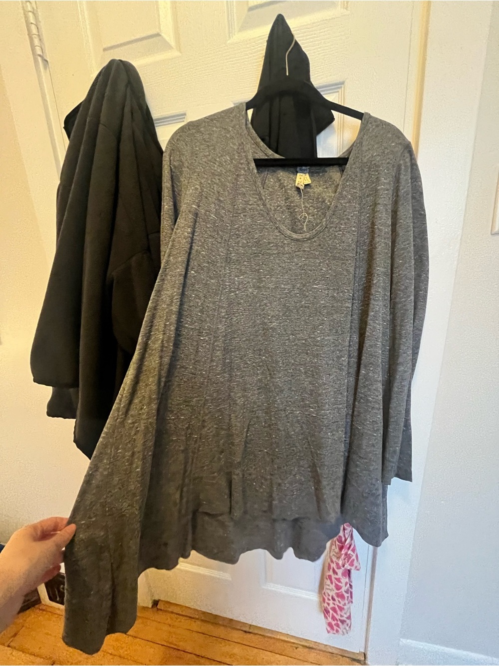 Free People Soft Heather Gray Long Sleeve Tunic Top